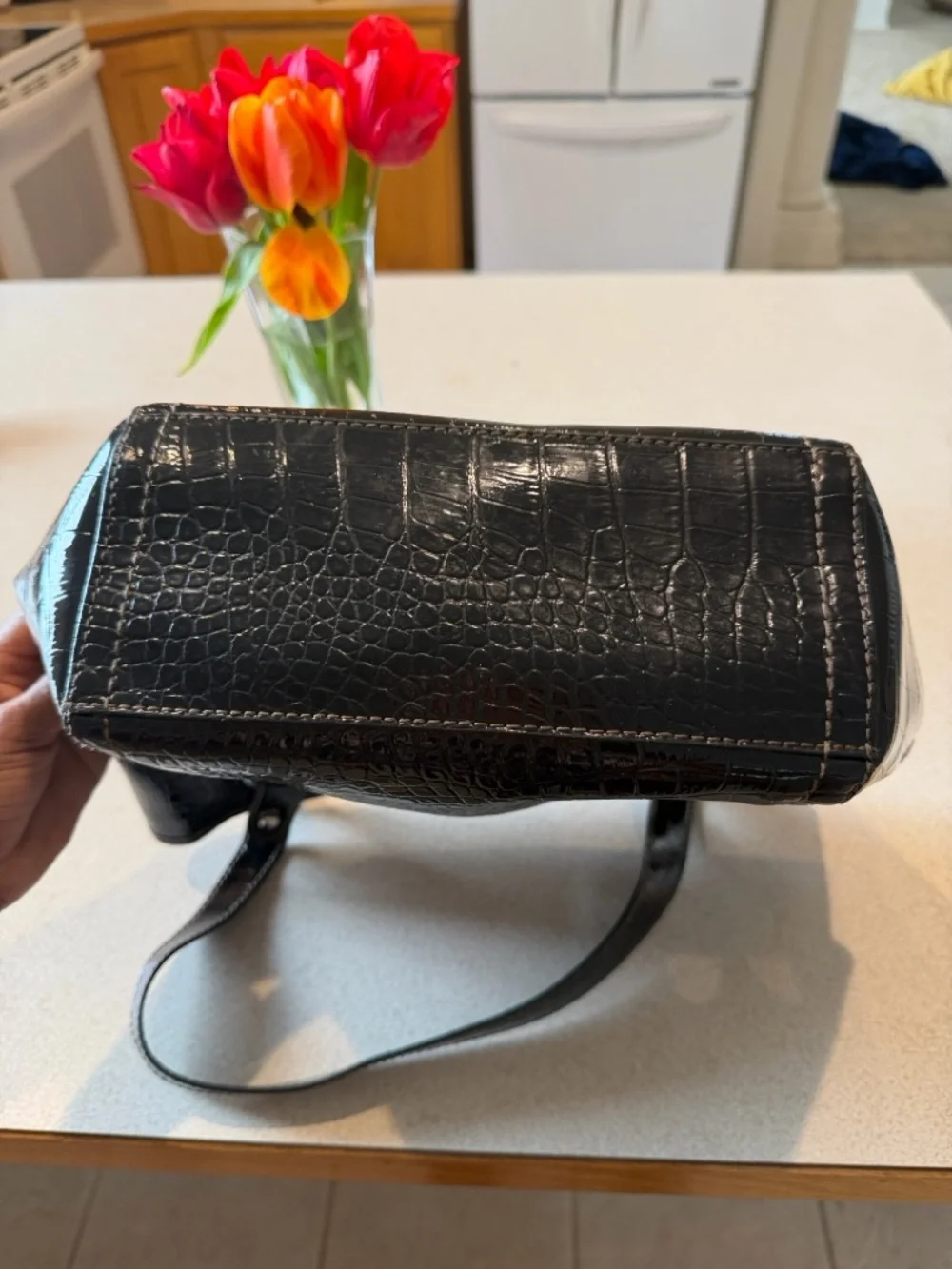 Relic Black Croc-Embossed Patent Shoulder Tote - Picture 6 of 6